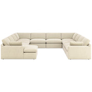 Elyza Linen 10 - Piece LAF Chaise Sectional - Lara FurnitureSectional