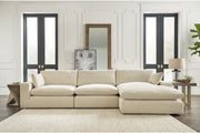 Elyza Linen 3 - Piece RAF Chaise Sectional - Gate FurnitureSectional