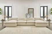 Elyza Linen 4 - Piece Double Chaise Sectional - Gate FurnitureSectional