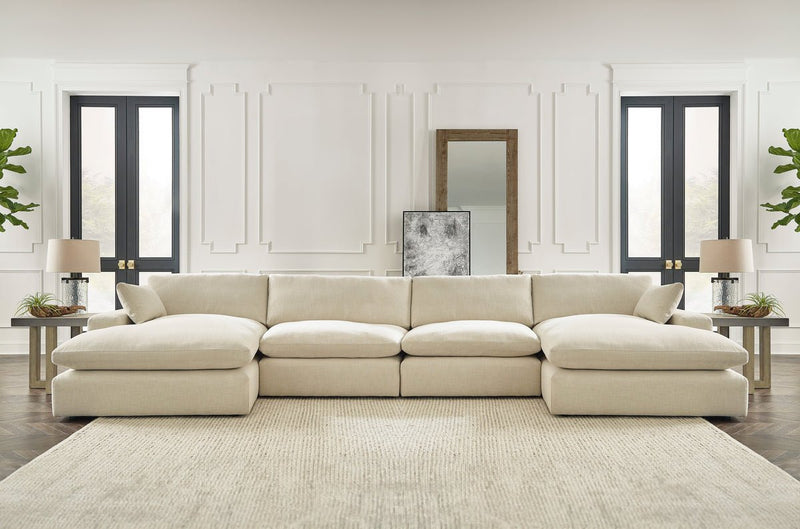 Elyza Linen 4 - Piece Double Chaise Sectional - Gate FurnitureSectional