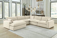 Elyza Linen 5 - Piece LAF Chaise Sectional - Gate FurnitureSectional