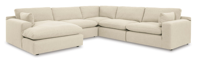 Elyza Linen 5 - Piece LAF Chaise Sectional - Gate FurnitureSectional