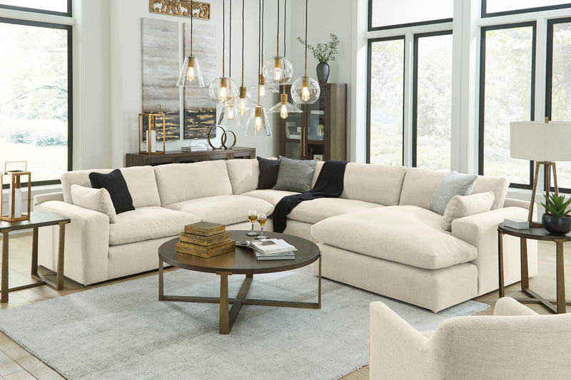 Elyza Linen 5 - Piece RAF Chaise Sectional - Lara FurnitureSectional