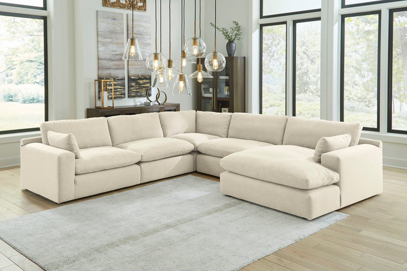 Elyza Linen 5 - Piece RAF Chaise Sectional - Lara FurnitureSectional