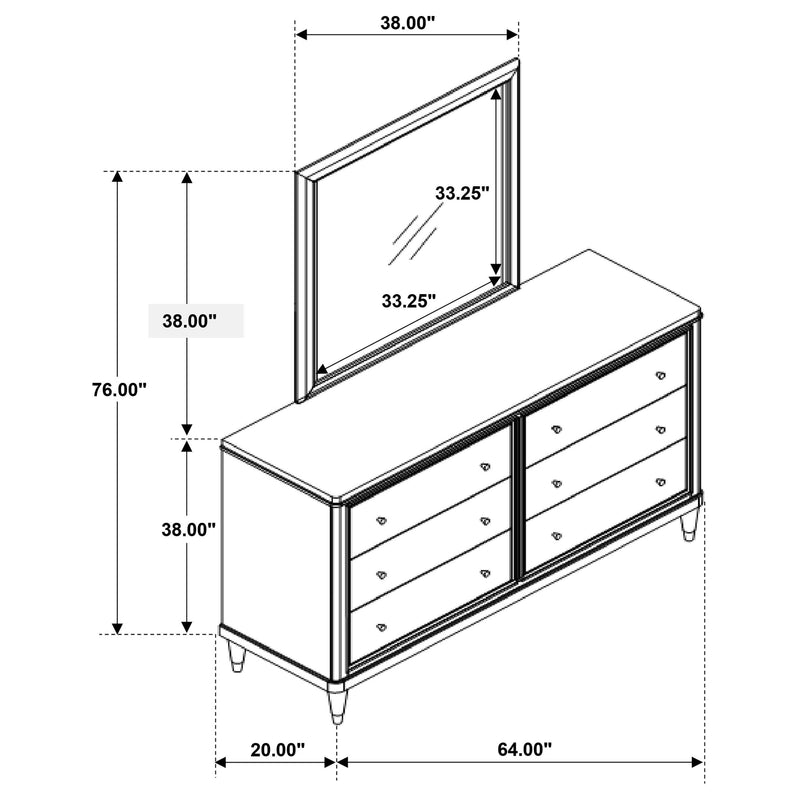 Emberlyn 6-drawer Dresser with Mirror Brown - 223063M