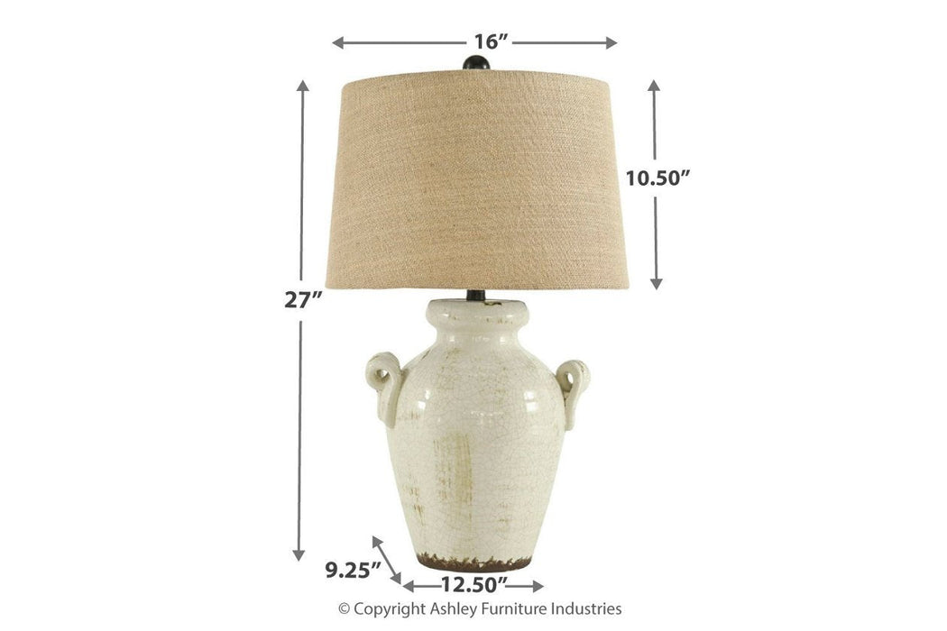 Emelda Cream Table Lamp - Gate FurnitureTable Lamp