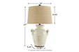 Emelda Cream Table Lamp - Gate FurnitureTable Lamp