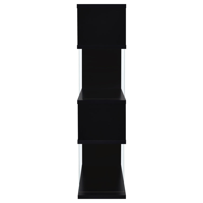 Emelle 63-inch 4-shelf Glass Panel Bookshelf Black - 800340