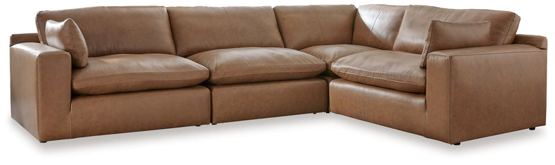 Emilia Caramel 4-Piece Sectional with Ottoman from Ashley - Lara Furniture