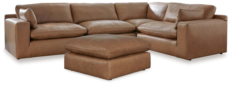 Emilia Caramel 4-Piece Sectional with Ottoman from Ashley - Lara Furniture