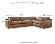 Emilia Caramel 4-Piece Sectional with Ottoman from Ashley - Lara Furniture