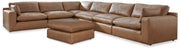 Emilia Caramel 6-Piece Sectional with Ottoman from Ashley - Lara Furniture