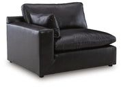 Emilia Black Left-Arm Facing Corner Chair - 3090264