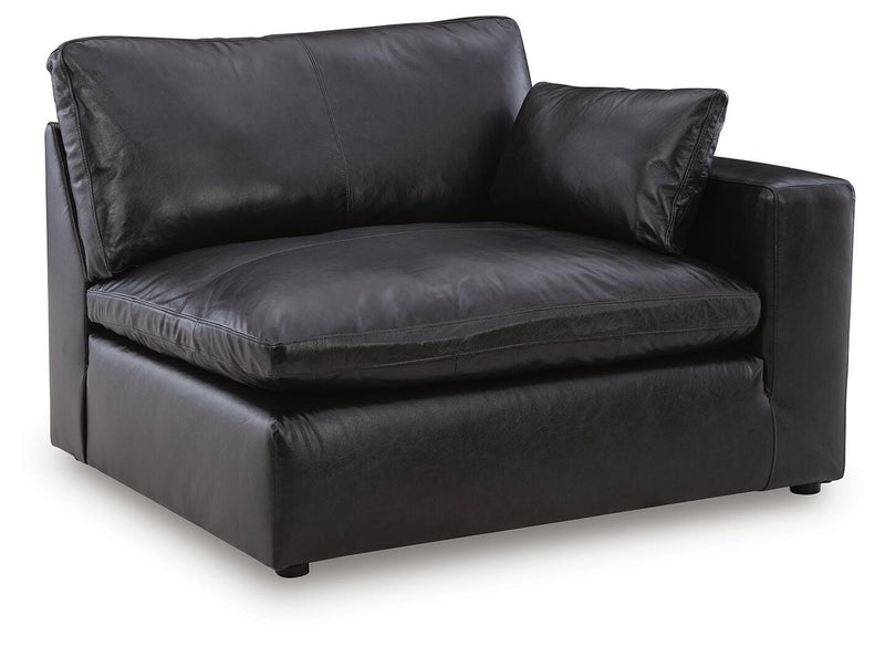 Emilia Black Right-Arm Facing Corner Chair - 3090265