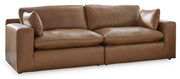 Emilia Caramel Leather Modular Living Room Set from Ashley - Lara Furniture