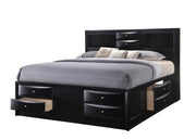 Emily Black King Storage Platform Bed - Lara FurnitureKing Bed