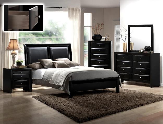 Emily Black Panel Bedroom Set - Lara FurnitureBedroom Set