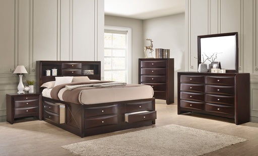 Emily Dark Cherry Storage Platform Bedroom Set - Lara FurnitureBedroom Set