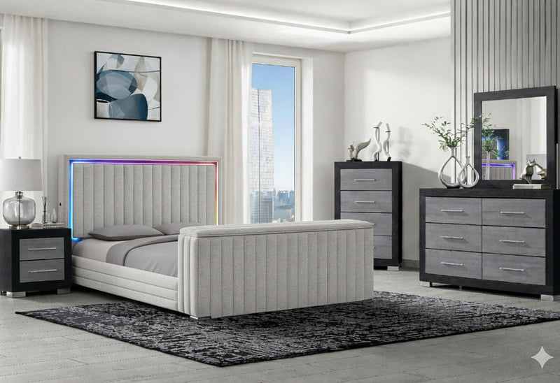 Elias/Emma Tv Fb Natural Queen Bed Group - ELIAS/EMMA-TV-NATURAL-QBG
