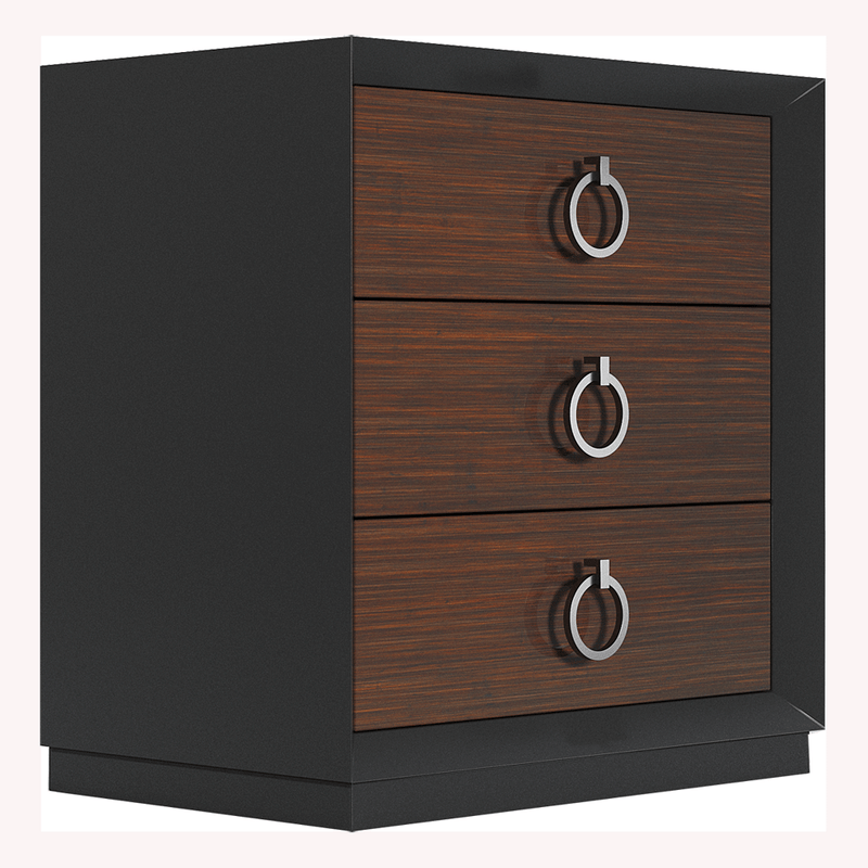 Emporio Black Night Stand 3 Drawers - i37568