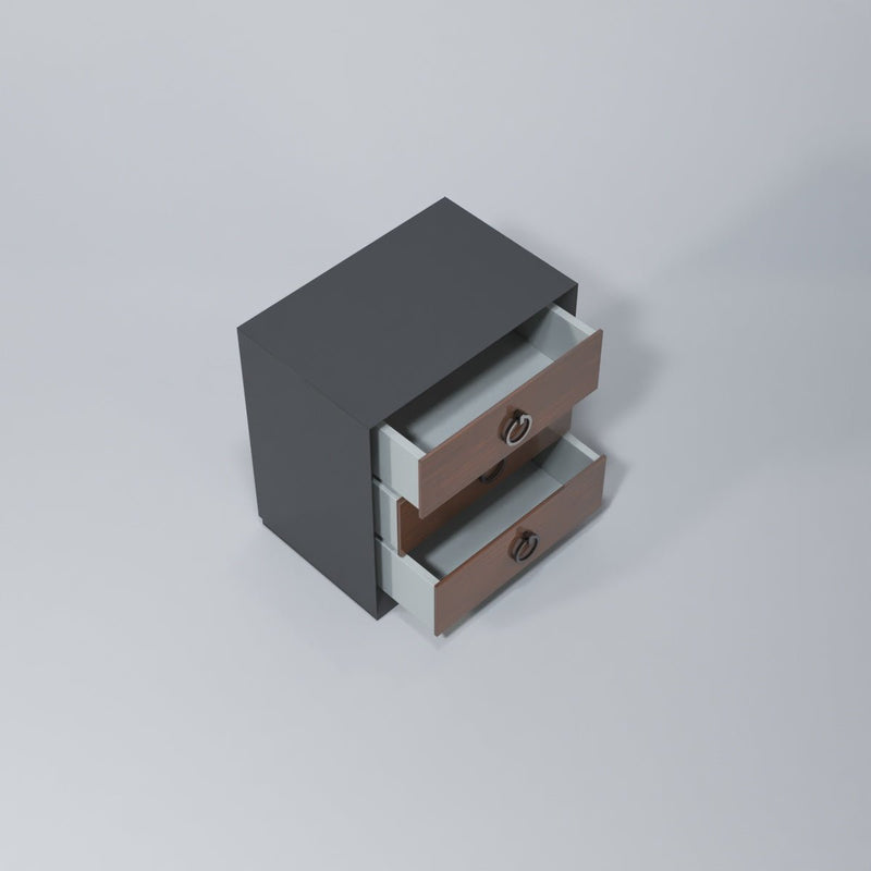 Emporio Black Nightstand - Lara FurnitureNightstand