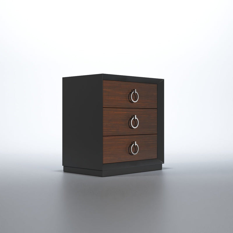 Emporio Black Nightstand - Lara FurnitureNightstand