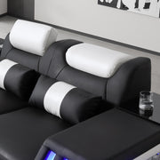 Enchanted - Black & White 3PC Sectional with Bluetooth Speaker, Reading Light, LED - S184-Sectional