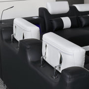 Enchanted - Black & White 3PC Sectional with Bluetooth Speaker, Reading Light, LED - S184-Sectional