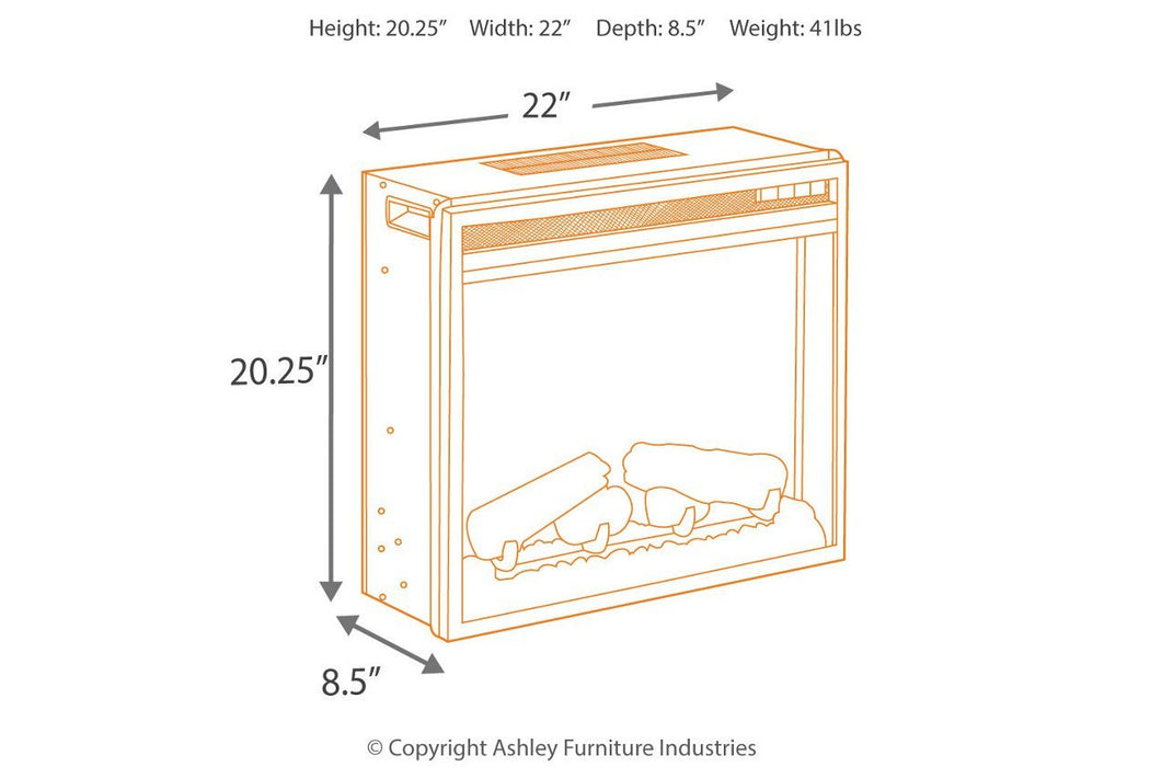 Entertainment Accessories Black Electric Fireplace Insert - Gate FurnitureFireplace