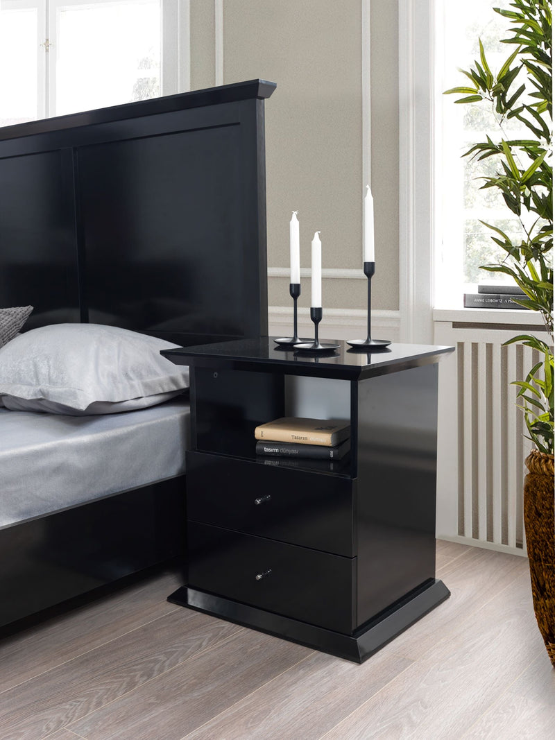 Erika Black 4 pc Queen Bedroom Set - ERIKABEDROOM-4PCQ
