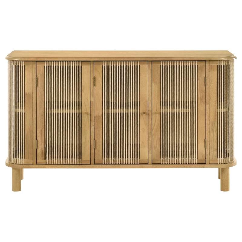 Ervine 3-Door Rope Panel Sideboard Accent Storage Cabinet Natural - 950460
