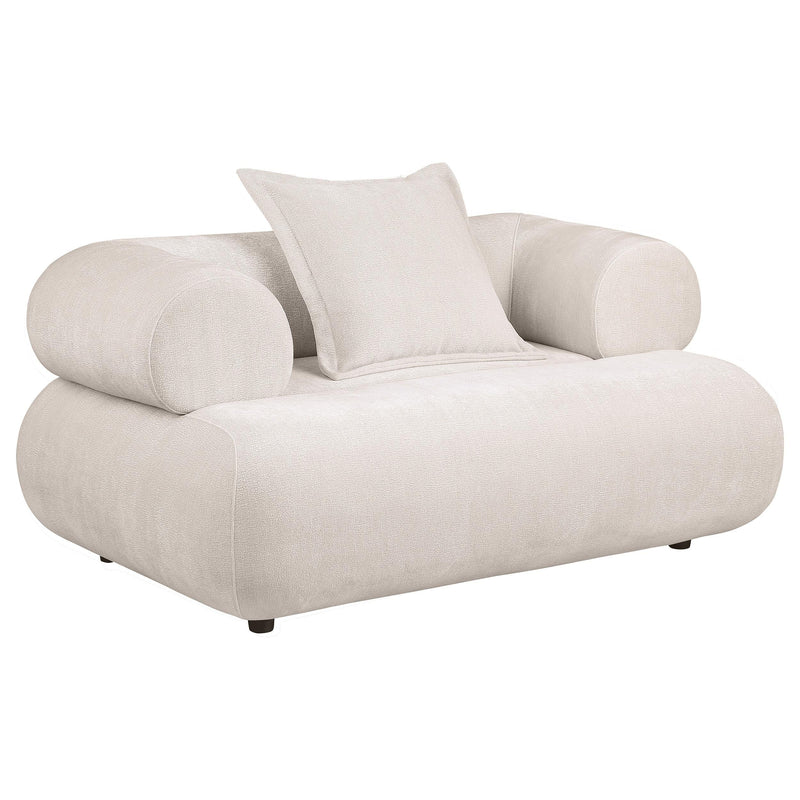 Eskola 2-Piece Chenille Sofa and Accent Chair Set Ivory - 509801-S2C