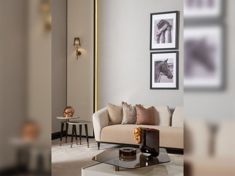 Essenza 4-pieces (2 Sofa &  2 Chair) Livingroom in Cream - 200-GAB-ESS-3311