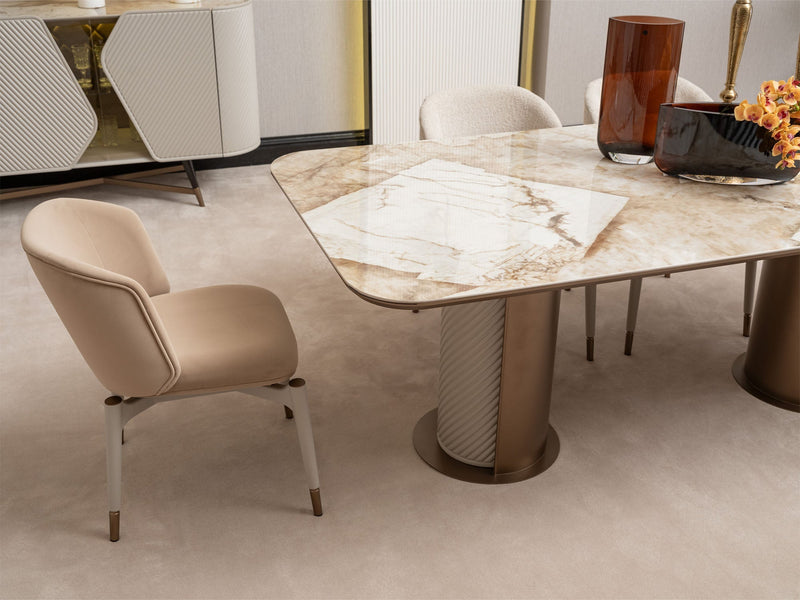 Essenza Diningroom (Consol With Mirror & Dining Table & 6 Dining Chair) - 200-GAB-ESS-DT-6-SET
