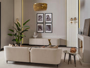 Essenza Stationary Sofa in Cream - 200-GAB-ESS-3