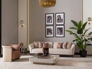 Essenza Stationary Sofa in Cream - 200-GAB-ESS-3