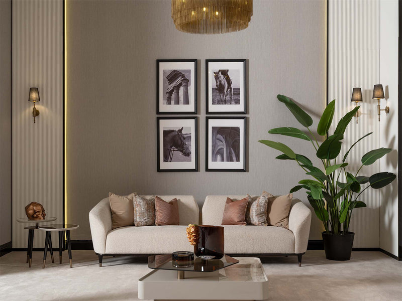 Essenza Stationary Sofa in Cream - 200-GAB-ESS-3
