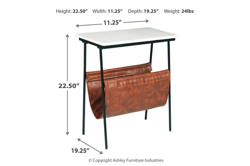 Etanbury Brown/Black/White Accent Table - Lara FurnitureTable