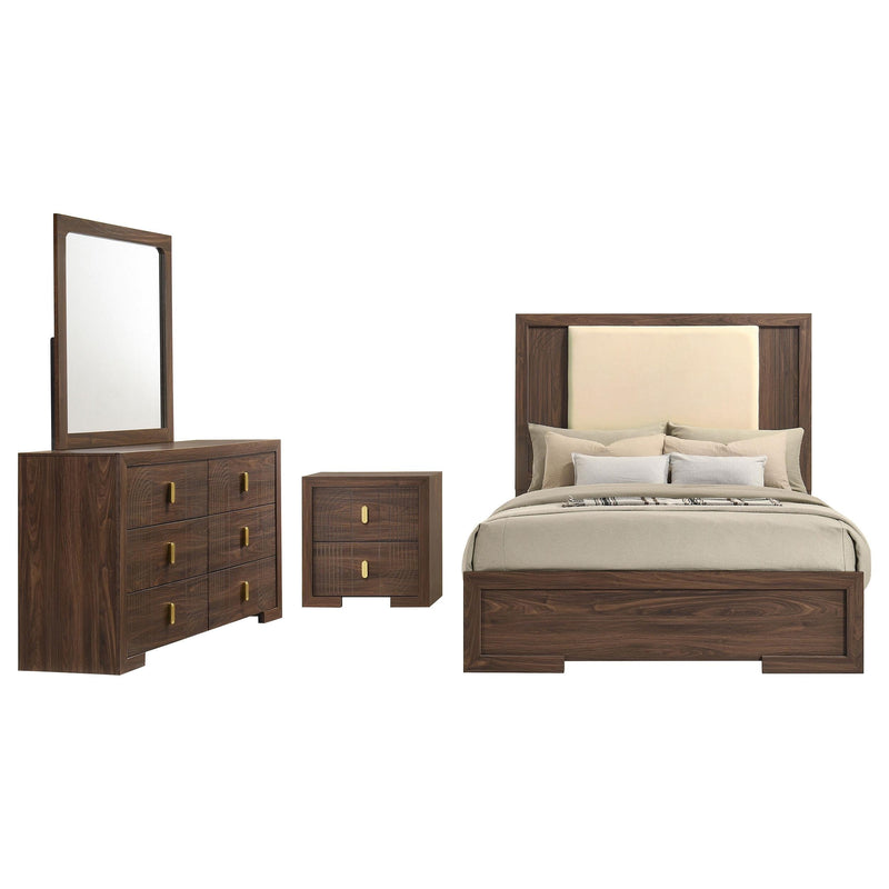 Etienne 4-piece Eastern King Bedroom Set Walnut - 225121KE-S4