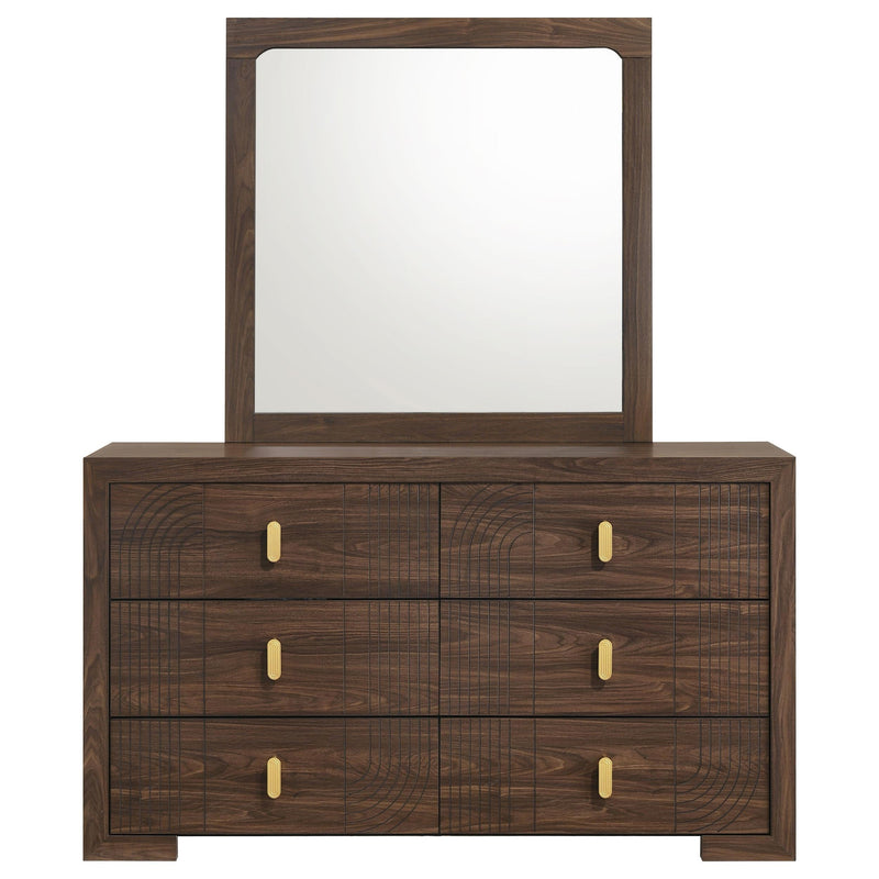 Etienne 6-drawer Dresser with Mirror Walnut - 225123M