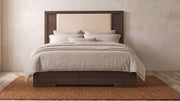 Etienne Eastern King Velvet Upholstered Panel Bed Walnut - 225121KE