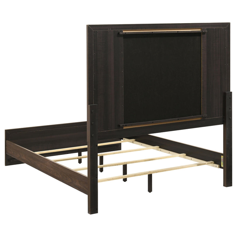 Etienne Full Velvet Upholstered Panel Bed Walnut - 225121F