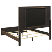 Etienne Queen Velvet Upholstered Panel Bed Walnut - 225121Q