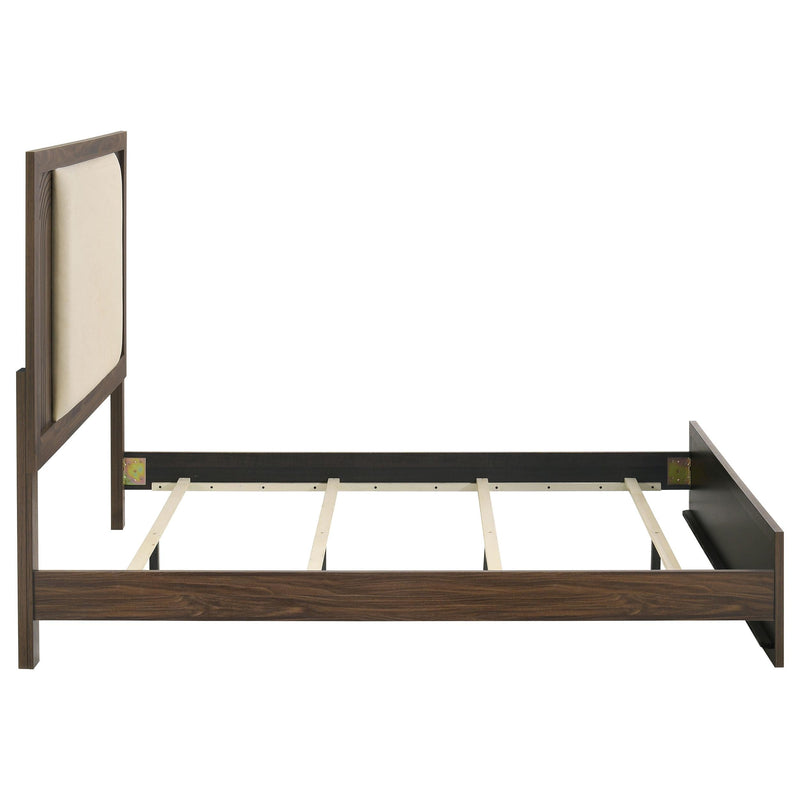 Etienne Queen Velvet Upholstered Panel Bed Walnut - 225121Q