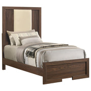 Etienne Twin Velvet Upholstered Panel Bed Walnut - 225121T