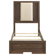 Etienne Twin Velvet Upholstered Panel Bed Walnut - 225121T