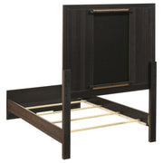 Etienne Twin Velvet Upholstered Panel Bed Walnut - 225121T
