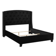 Eva Black Velvet King Upholstered Bed - Lara FurnitureKing Bed