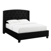Eva Black Velvet King Upholstered Bed - Lara FurnitureKing Bed