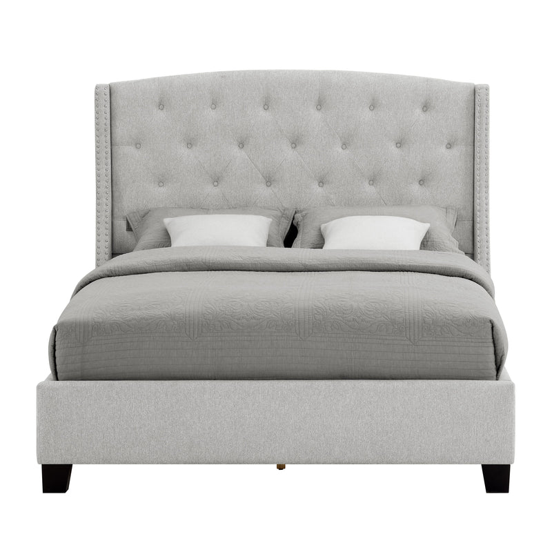 Eva Dove Gray King Upholstered Bed - Lara FurnitureKing Bed
